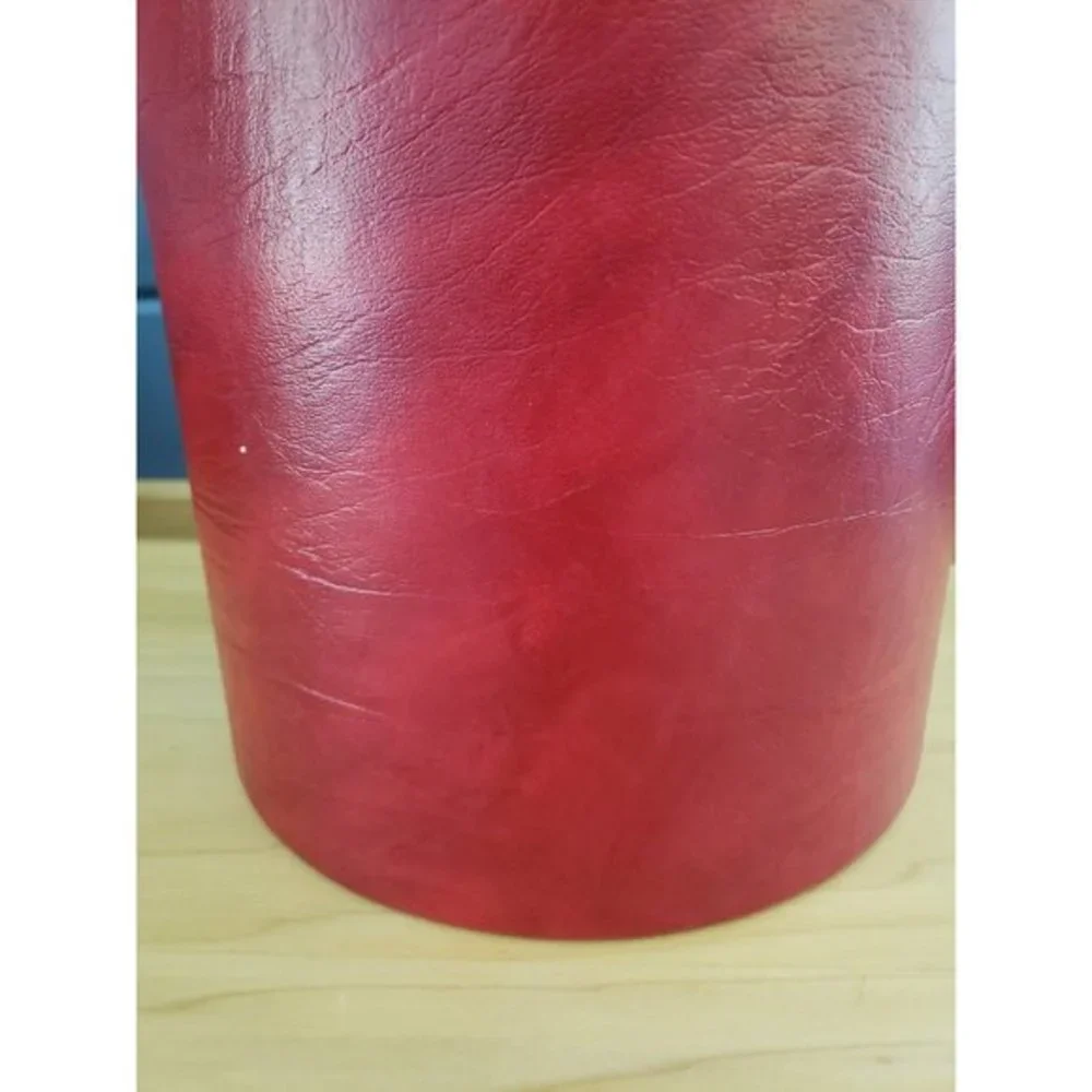 80s Red and Gold Faux‎ Leather Ice Bucket